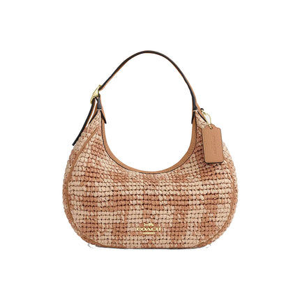 Coach Women's Emily Shoulder Bag With Gingham Print Gold/Tan