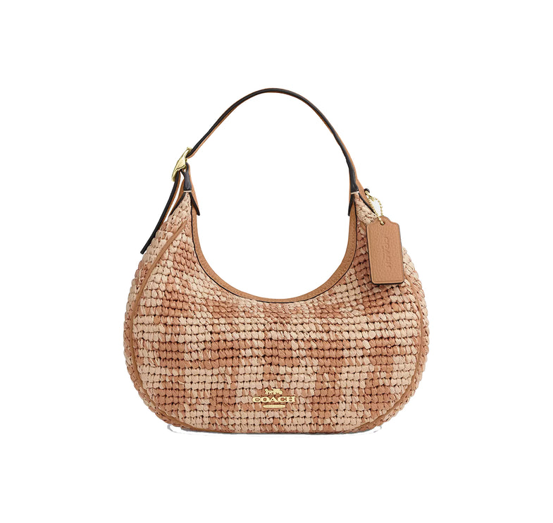 Coach Women's Emily Shoulder Bag With Gingham Print Gold/Tan
