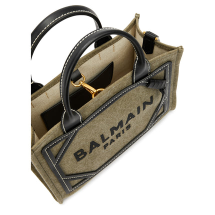 Balmain Women's B-Army Small Canvas Tote Bag Green