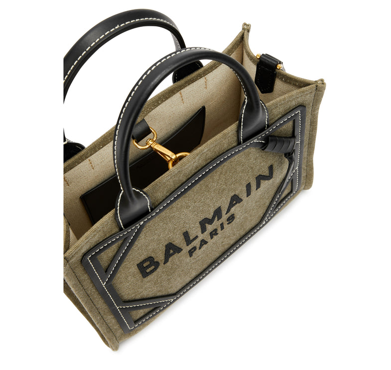 Balmain Women's B-Army Small Canvas Tote Bag Green