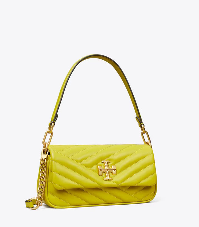 Tory Burch Women's Small Kira Chevron Flap Shoulder Bag Island Chartreuse