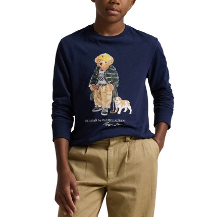 Polo Ralph Lauren Boy's Polo Bear Cotton Long-Sleeve Tee Refined Navy