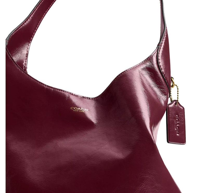 Coach Women's Brooklyn Shoulder Bag 34 Brass/Dark Cherry