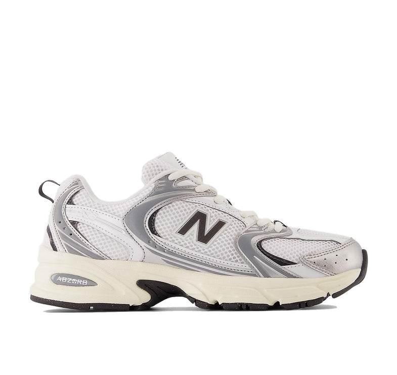 New Balance 530 Silver Metallic with Black Cement U530ESA