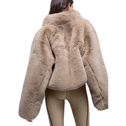 alo Women's Faux Fur Allure Jacket Oat