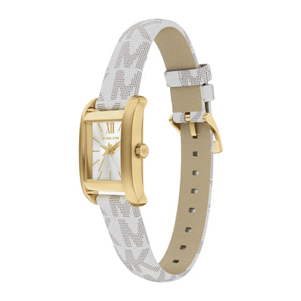 Michael Kors Women's Mini Monroe Gold-Tone and Logo Strap Watch Gold