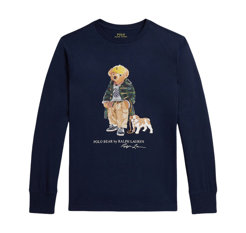 Polo Ralph Lauren Boy's Polo Bear Cotton Long-Sleeve Tee Refined Navy