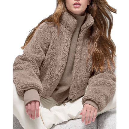 alo Women's Foxy Sherpa Jacket Chai Latte