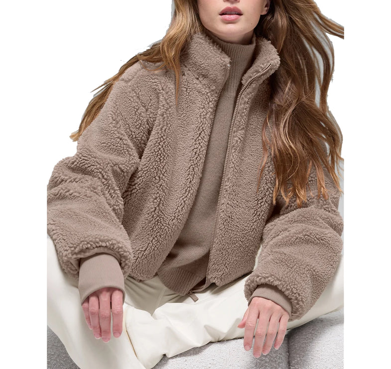 alo Women's Foxy Sherpa Jacket Chai Latte