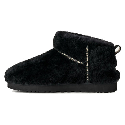 UGG Women's Classic Ultra Mini Fluffed Black