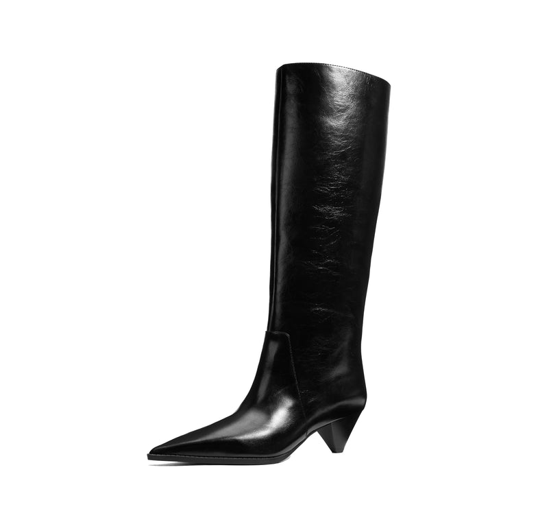 Michael Kors Women's Jayla Crinkled Leather Boot Black