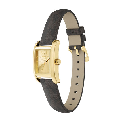 Michael Kors Women's Mini Monroe Gold-Tone and Logo Strap Watch Gold MKO1265