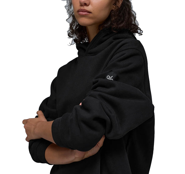 alo Women's Renown Heavy Weight Hoodie Black