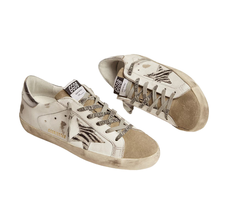 Golden Goose Women's Super Star with Zebra Print Pony Skin Star