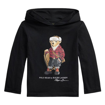 Polo Ralph Lauren Boy's Polo Bear Cotton Hooded Tee Black