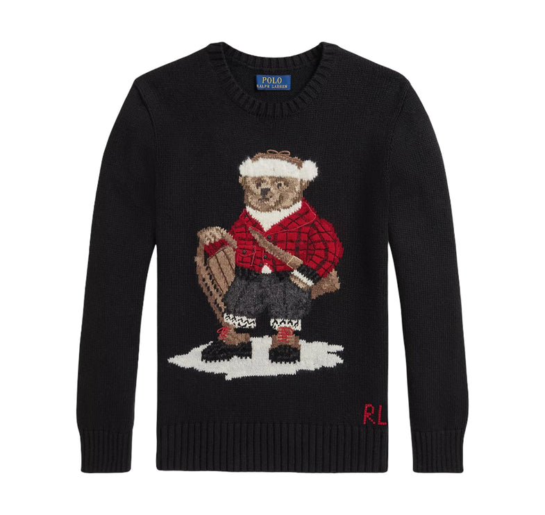 Polo Ralph Lauren Boy's Polo Bear Sweater Polo Black