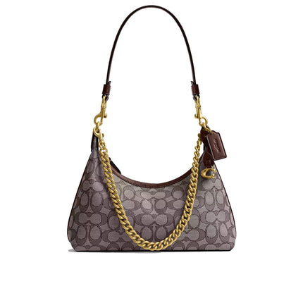 Coach Women's Juliet Shoulder Bag 25 In Signature Jacquard Brass/Oak Maple