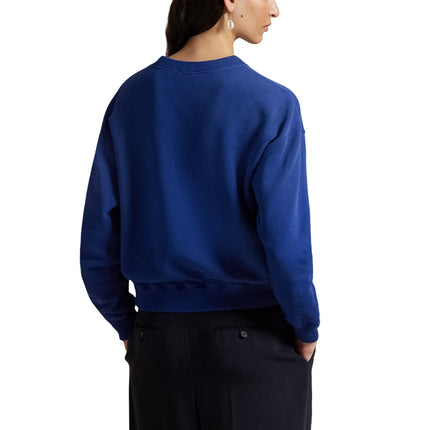 Polo Ralph Lauren Women's Polo Bear Lightweight Fleece Crewneck Blue Yacht