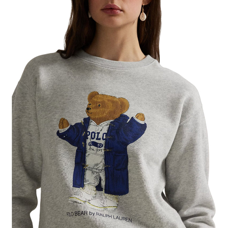 Polo Ralph Lauren Women's Polo Bear Fleece Crewneck Light Smoke Heather