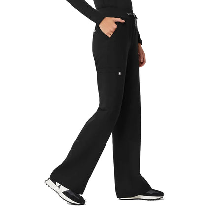 FIGS Women's High Waisted Isabel Wide Leg Scrub Pants Black