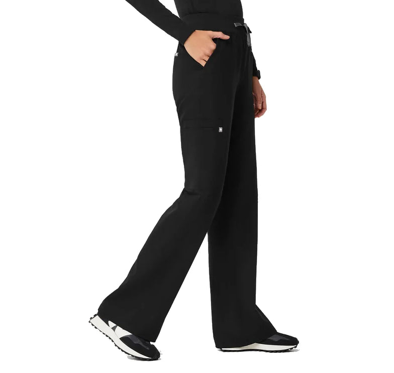 FIGS Women's High Waisted Isabel Wide Leg Scrub Pants Black