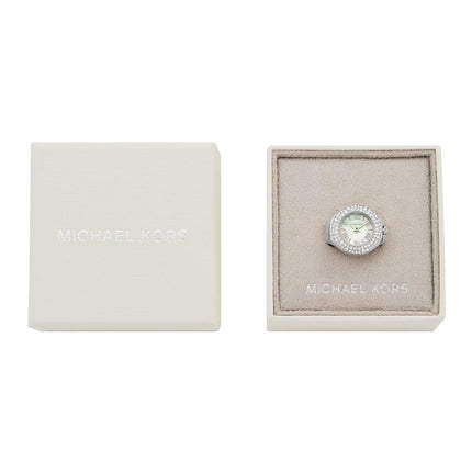 Michael Kors Women's Liliane Pavé Silver-Tone Ring Watch Silver MKO1303