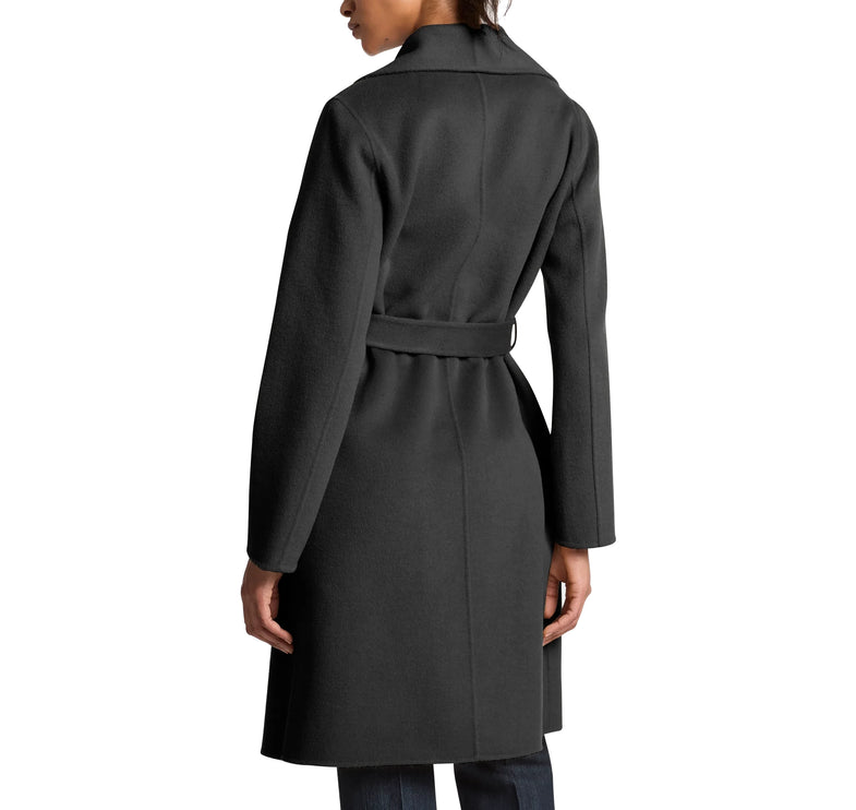 Michael Kors Women's Wool Blend Wrap Coat Black