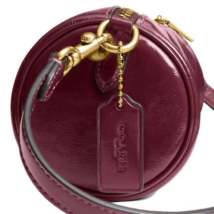 Coach Women's Barrel Bag Brass/Dark Cherry