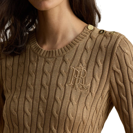 Polo Ralph Lauren Women's Button-Trim Cable-Knit Sweater Lauren Camel