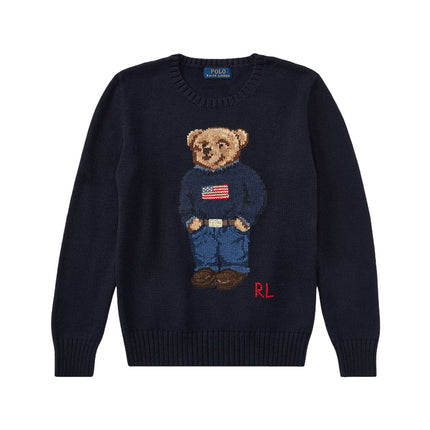 Polo Ralph Lauren Boy's Polo Bear Cotton Sweater Hunter Navy
