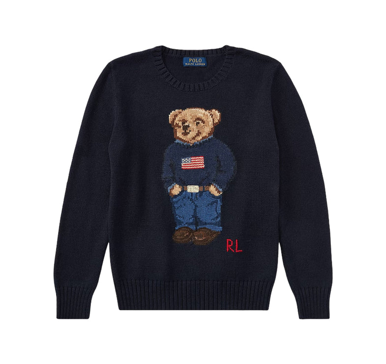 Polo Ralph Lauren Boy's Polo Bear Cotton Sweater Hunter Navy