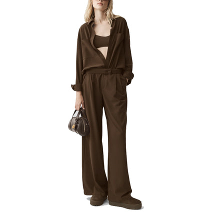 alo Women's Dreamscape Button Down Long Sleeve Espresso