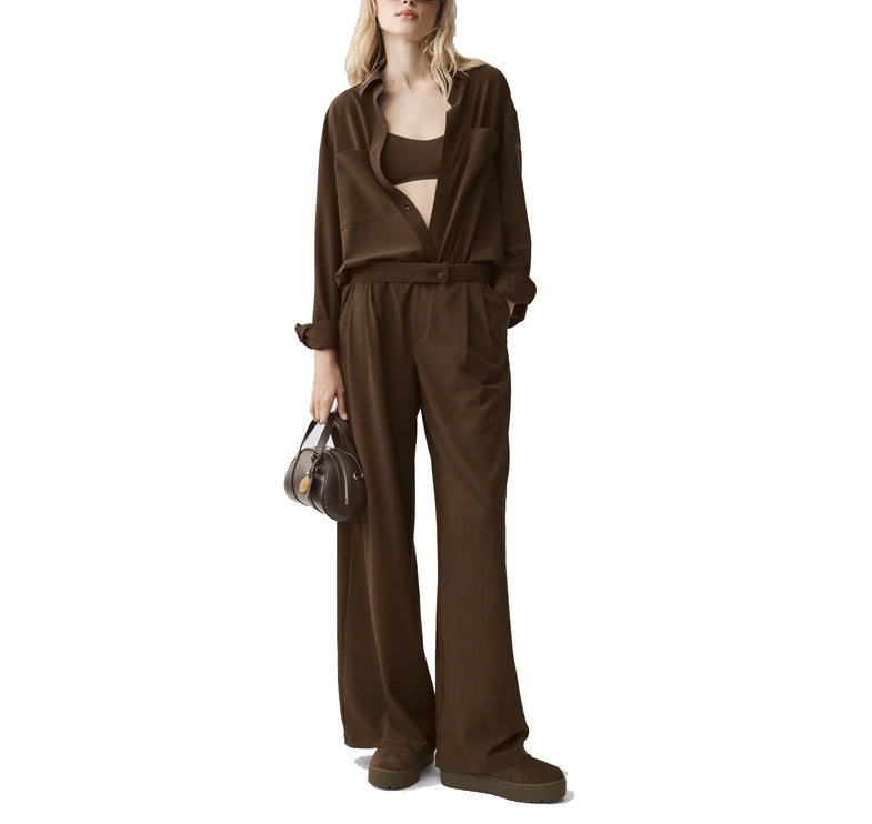 alo Women's Dreamscape Button Down Long Sleeve Espresso