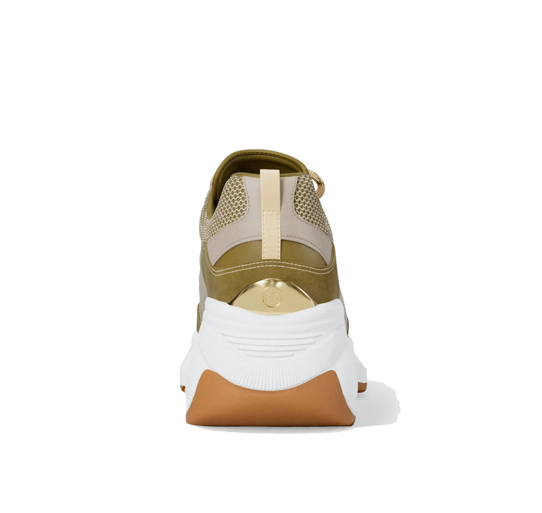 Michael Kors Women's Kaia Mixed-Media Trainer Oregano Multi