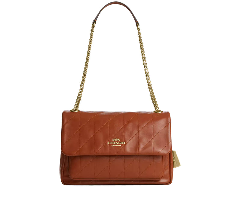 Coach Women's Elodie Crossbody Bag With Quilting Gold/Cinnamon