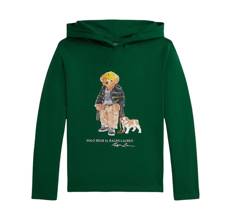 Polo Ralph Lauren Boy's Polo Bear Cotton Hooded Tee New Forest