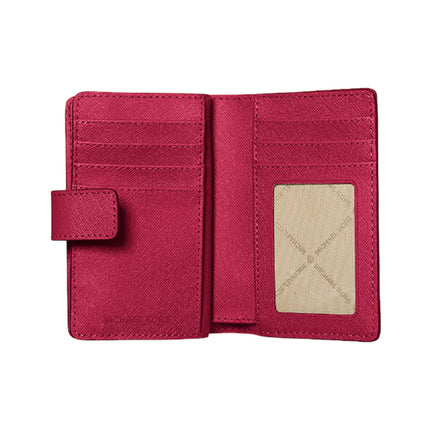 Michael Kors Women's Jet Set Medium Saffiano Leather Wallet Dark Raspberry