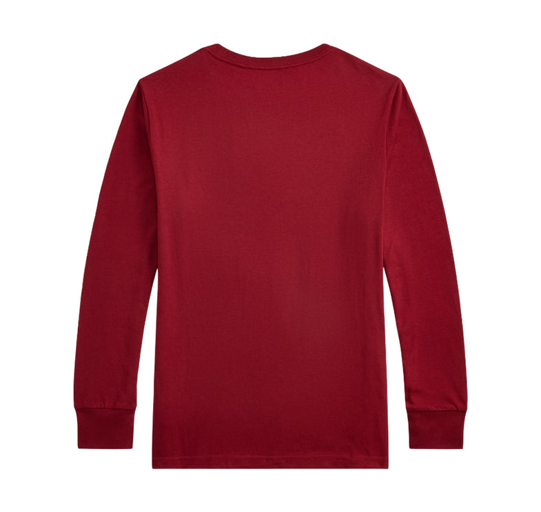 Polo Ralph Lauren Boy's Polo Bear Cotton Long-Sleeve Tee Holiday Red