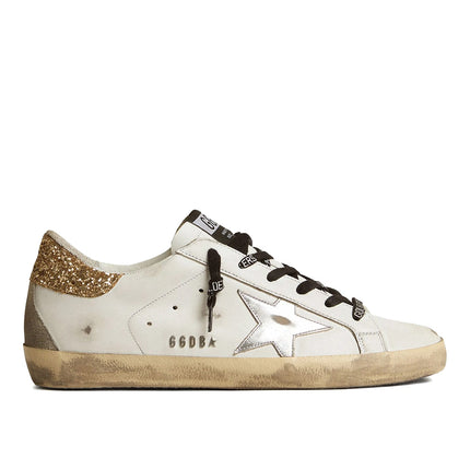 Golden Goose Women's Super Star Sneakers with Gold Glittery