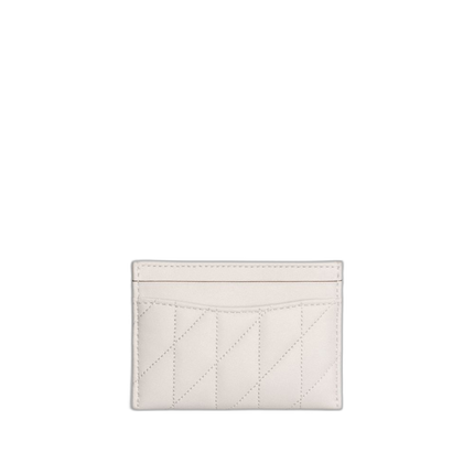 Coach Women's Essential Card Case With Pillow Quilting Brass/Chalk