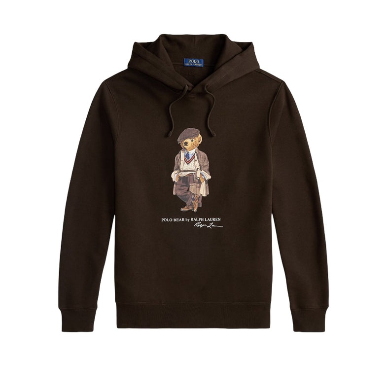 Polo Ralph Lauren Men's Polo Bear Fleece Hoodie Antique Brown