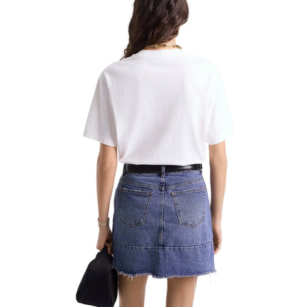 Sporty & Rich Women's H&W Crest T-Shirt White/Navy