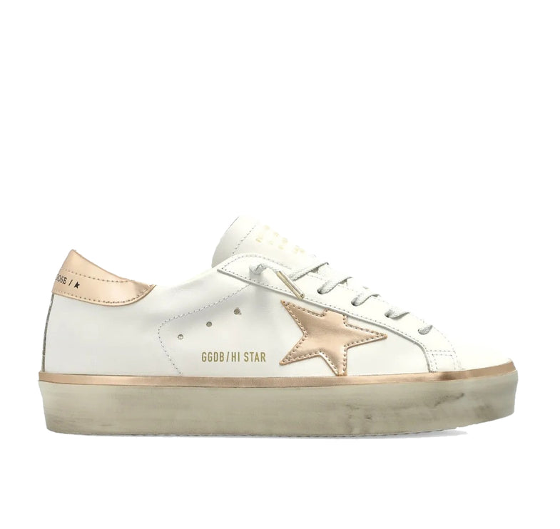 Golden Goose Women's Hi Star with Gold Star and White
