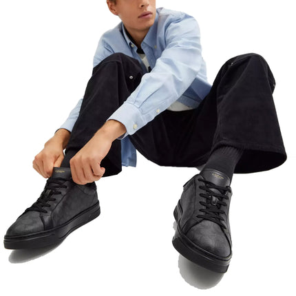 Coach Men's High Line Sneaker In Signature Canvas Graphite/Black
