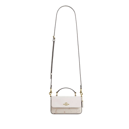 Coach Women's Mini Josie Top Handle Bag With Star Print Gold/Chalk Multi
