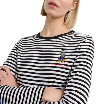 Disney x KARL LAGERFELD Women's Striped T-Shirt Small Stripe Black/White