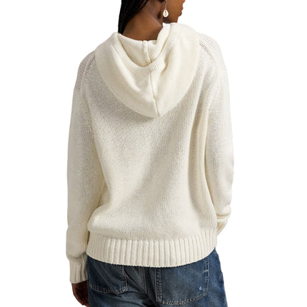 Polo Ralph Lauren Women's Polo Bear Hooded Sweater Parchment Cream