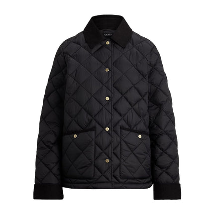 Polo Ralph Lauren Women's Corduroy-Trim Quilted Barn Jacket Black