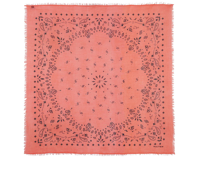 KUJTEN Women's Extra Large Bandana Effy Neon Coral