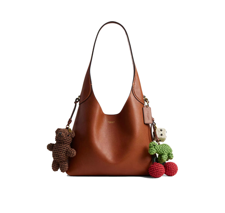 Coach Women's Brooklyn Shoulder Bag 28 With Charms Brass/Amber Brown
